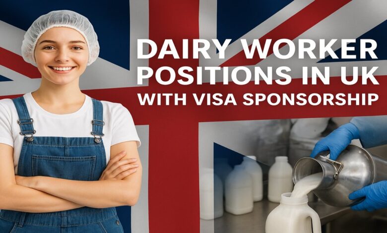 Dairy Worker Positions In UK With Visa Sponsorship