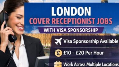 London Cover Receptionist Jobs in With Visa Sponsorship