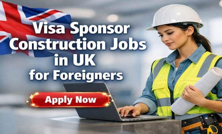 Visa Sponsor Construction Jobs in UK for Foreigners