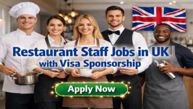 Restaurant Staff Jobs in UK with Visa Sponsorship