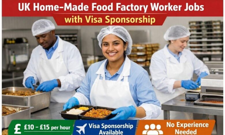 UK Home-Made Food Factory Worker Jobs with Visa Sponsorship