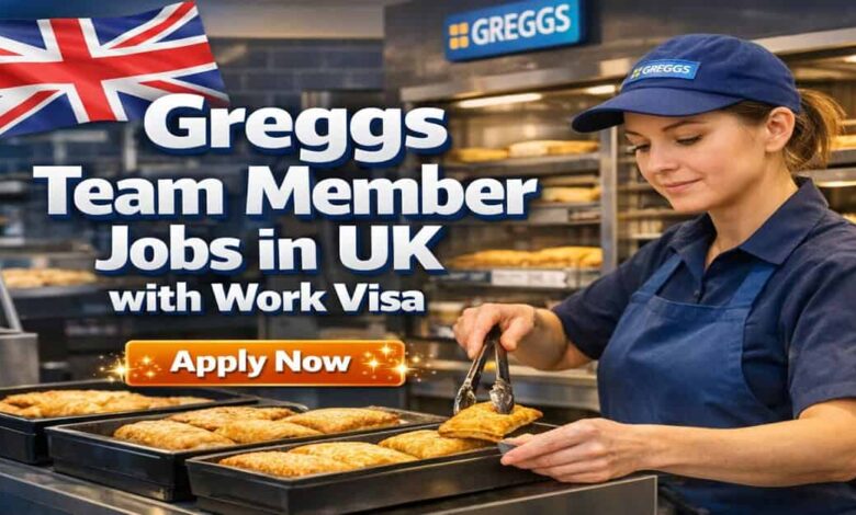 Greggs Team Member Jobs in UK with Work Visa