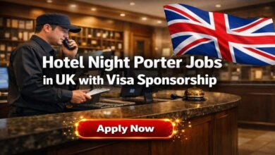Hotel Night Porter Jobs in UK with Visa Sponsorship