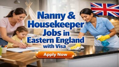 Nanny & Housekeeper Jobs in Eastern England with Visa