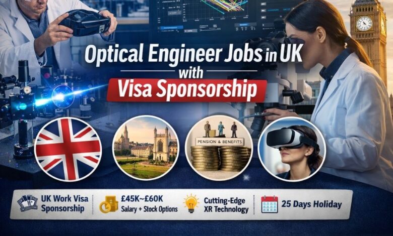 Optical Engineer Jobs in UK with Visa sponsorship