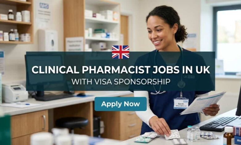 Clinical Pharmacist Jobs in UK with Visa Sponsorship