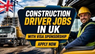 Construction Driver Jobs in UK with Visa Sponsorship