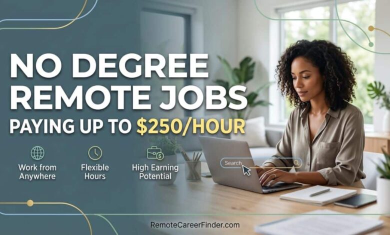 No Degree Remote Jobs Paying Up to $250Hour