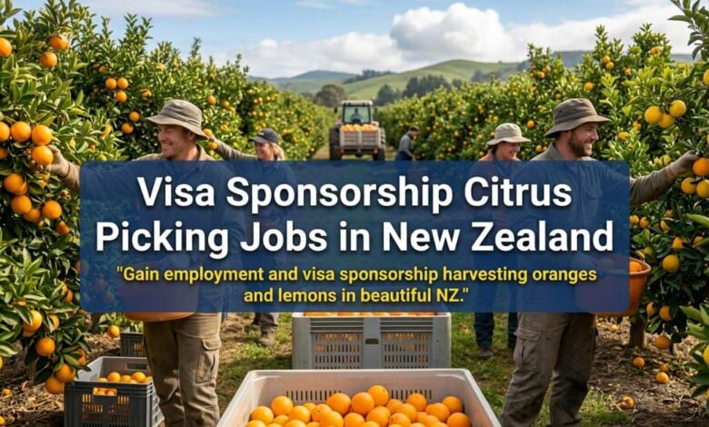 Visa Sponsorship Citrus Picking Jobs in New Zealand